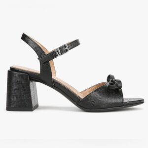 Naturalizer Deandra Black Bow Block Heeled Sandals 8 Wide